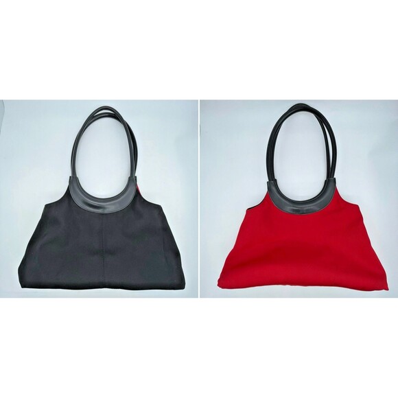 Charter Club Handbags - Charter Club Reversible Handbag Tote  Women's Medium Size Red Black Canvas